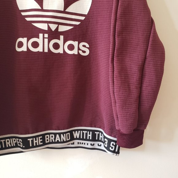 *SOLD* Adidas Burgundy Trefoil Crewneck Small - Picture 3 of 8